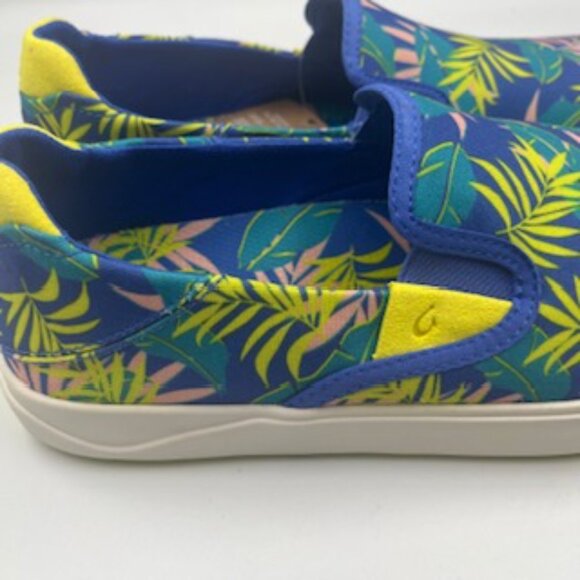 NEW Olukai Blue Aloha Floral Mens Sneakers Size 10 Lae’ahi Pa’L Slip On shoes - Picture 6 of 11